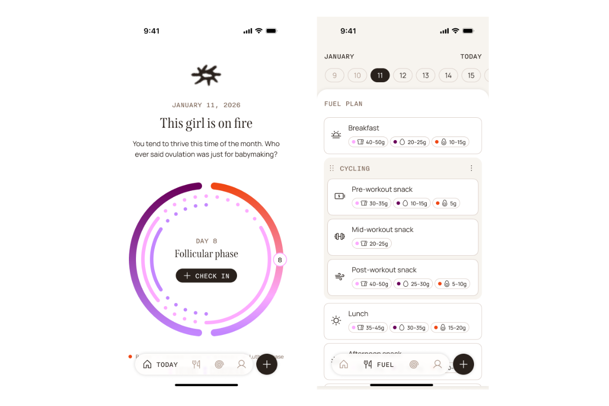 Screenshots from Nana app